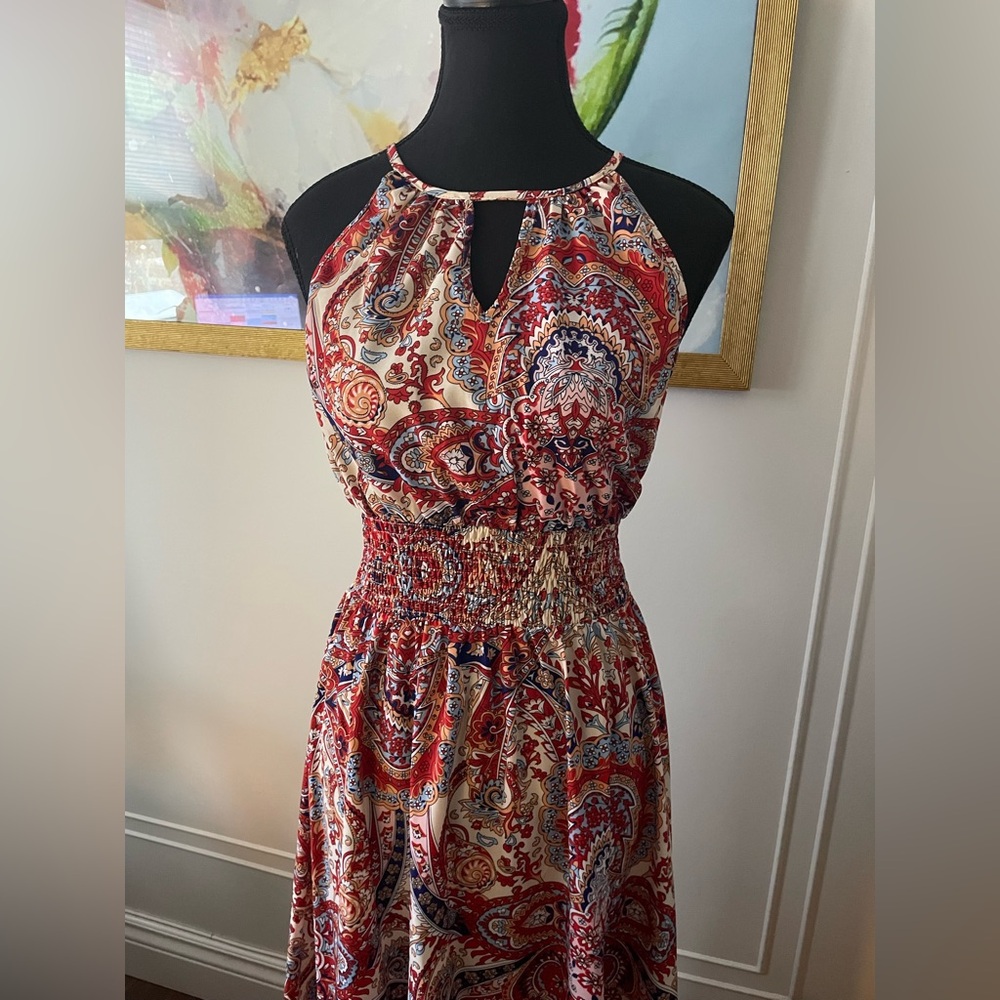 NWOT Dress Maxi Paisley Halter Sleeveless Sz. S